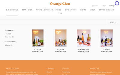 Orange Glou website screenshot