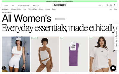 Organic Basics website screenshot