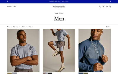 Outdoor Voices website screenshot