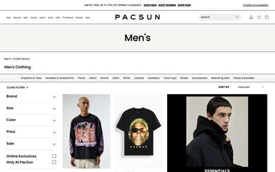 PACSUN website screenshot