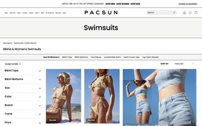 PACSUN website screenshot