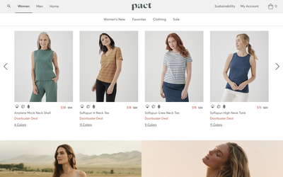 Pact Apparel website screenshot