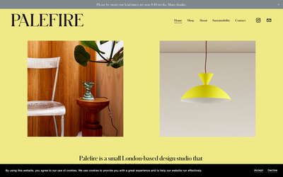 Palefire website screenshot