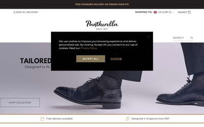Pantherella website screenshot
