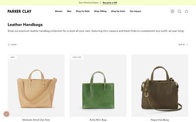 Parker Clay website screenshot