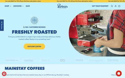 Partners Coffee website screenshot