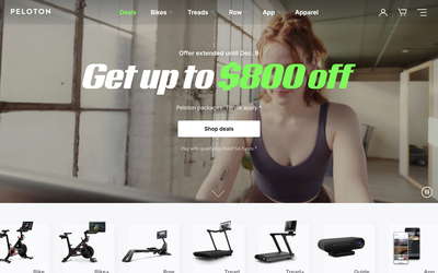 Peloton website screenshot