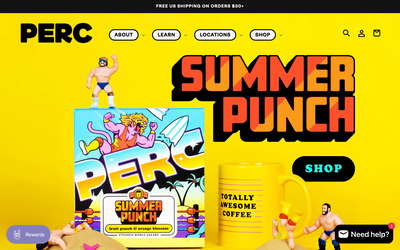 PERC Coffee website screenshot