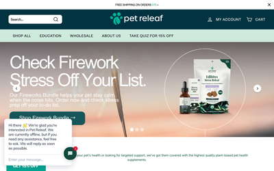 Pet Releaf website screenshot