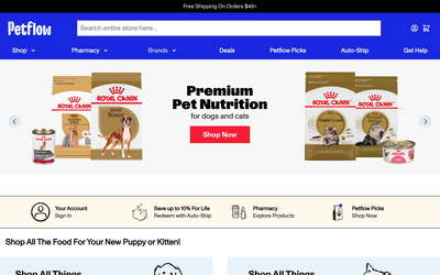 PetFlow website screenshot