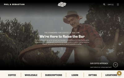 Phil & Sebastian Coffee Roasters website screenshot