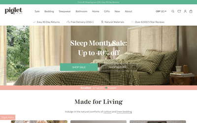 Piglet in Bed website screenshot