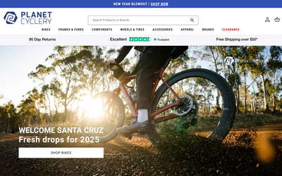 Planet Cyclery website screenshot