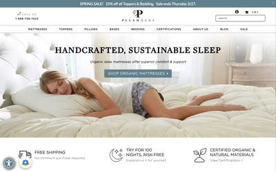 PlushBeds website screenshot
