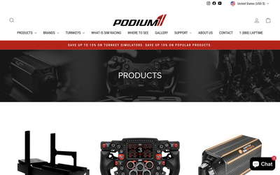 Podium 1 Racing website screenshot