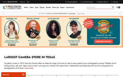 Precision Camera & Video website screenshot