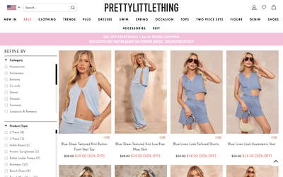 PrettyLittleThing website screenshot