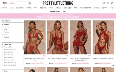 PrettyLittleThing website screenshot