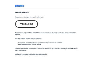 Priceline website screenshot