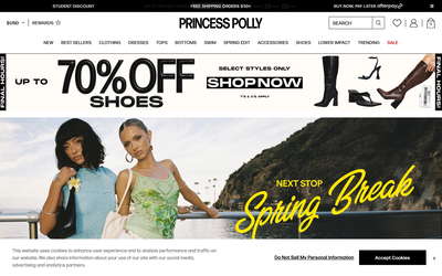 Princess Polly website screenshot