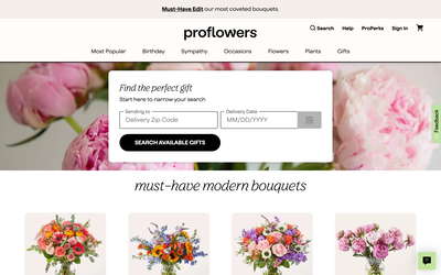 ProFlowers website screenshot