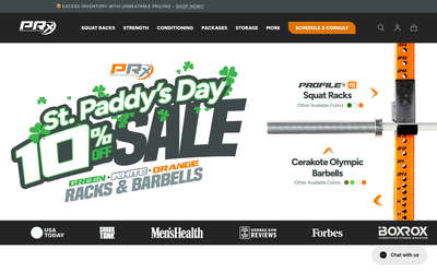 PRx Performance website screenshot