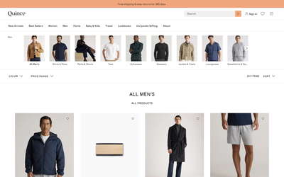 Quince website screenshot