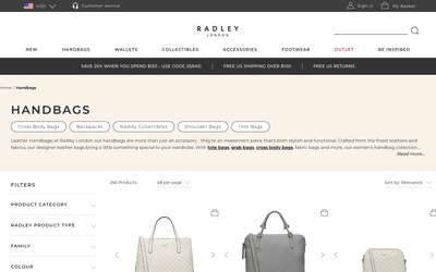Radley London website screenshot