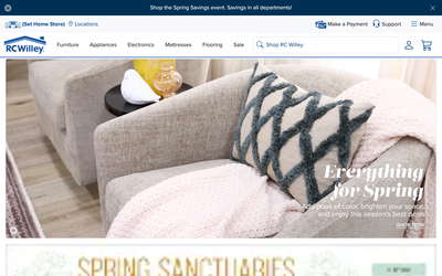 RC Willey website screenshot