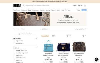 Rebag website screenshot