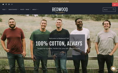 Redwood Tall Outfitters website screenshot
