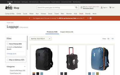 REI website screenshot
