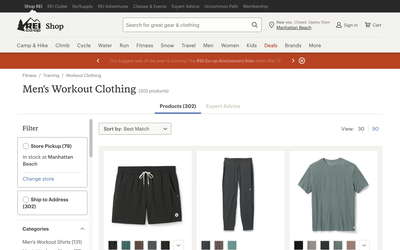 REI website screenshot