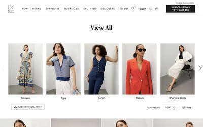 Rent the Runway website screenshot