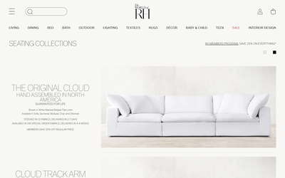 Restoration Hardware website screenshot