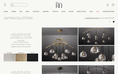 Restoration Hardware website screenshot