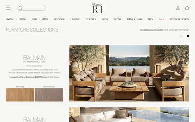 Restoration Hardware website screenshot