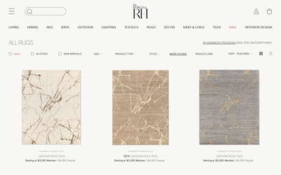Restoration Hardware website screenshot