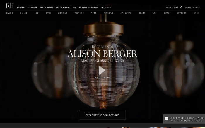 Restoration Hardware screenshot