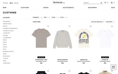 REVOLVE website screenshot