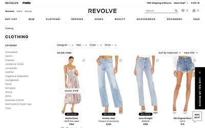 REVOLVE website screenshot
