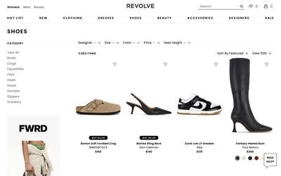 REVOLVE website screenshot