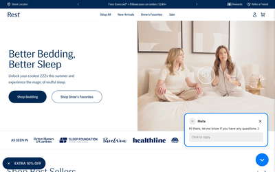 Rest bedding website screenshot