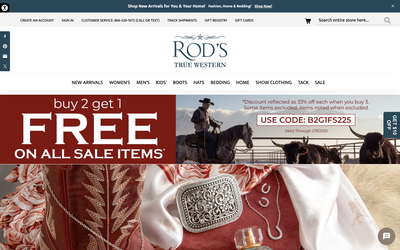 Rod's True Western Living website screenshot