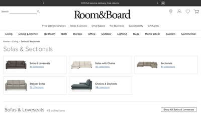 Room & Board website screenshot
