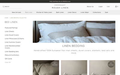 Rough Linen website screenshot