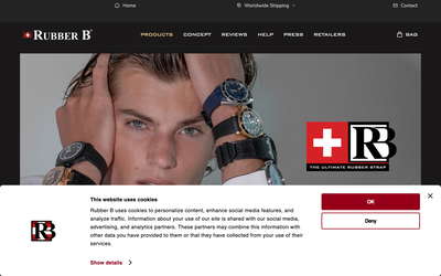 Rubber B website screenshot