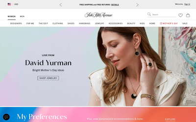 Saks Fifth Avenue website screenshot