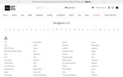 Saks Off 5th website screenshot