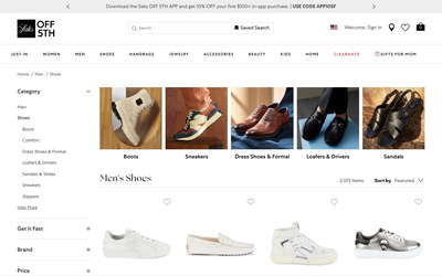 Saks Off 5th website screenshot